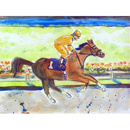 Betsy Drake Betsy Drake DM055B Racing Horse Gold Doormat 18 x 26 DM055B